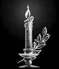 Гравировка горящей свечи на памятнике №5