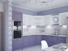 Фиолетовая кухня угловая